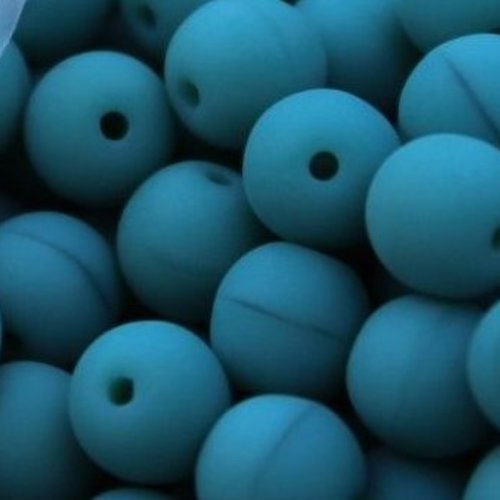25 perles rondes en verre tchèque 6 mm turquoise opaque