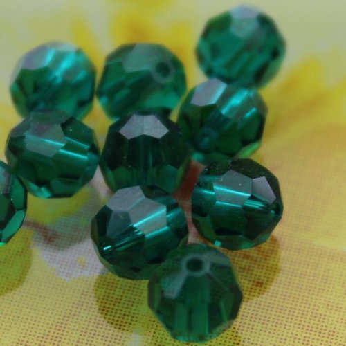 10 rondes swarovski 6 mm emerald  (art.199)
