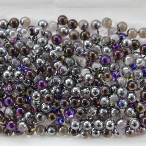 10 perles rondes à coller sans trou swarovski 6 mm (art.4890/1) heliotrope