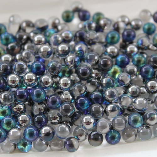 10 perles rondes à coller sans trou swarovski 6 mm (art.4890/1) bernuda blue z
