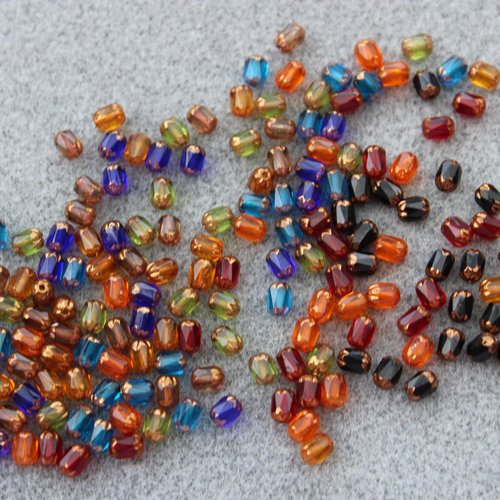 160 facettes antiques cristal de bohème 4x6 mm - 8 couleurs (8x20)