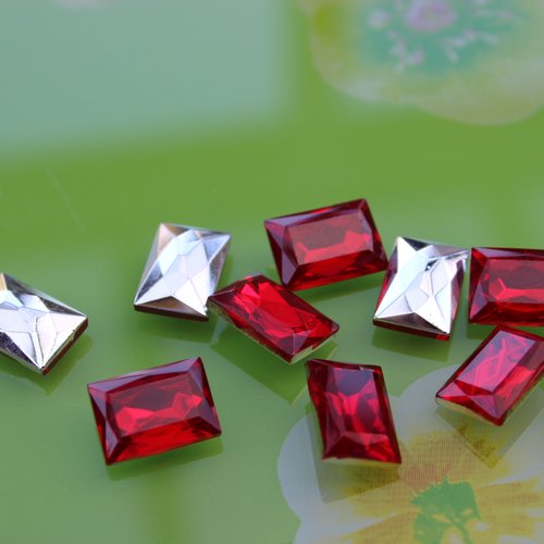 2 cabochons rectangles tcheque 16x12 mm siam