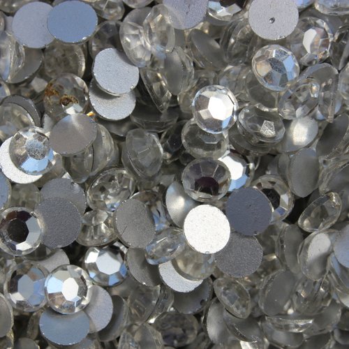 20 cabochons ronds tcheque 7 mm crystal (ss34)