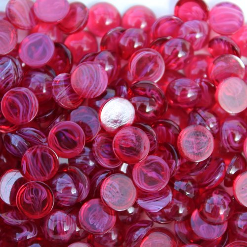 10 cabochons swarovski ronds 8 mm ruby quartz unfoiled (art.2090/4)