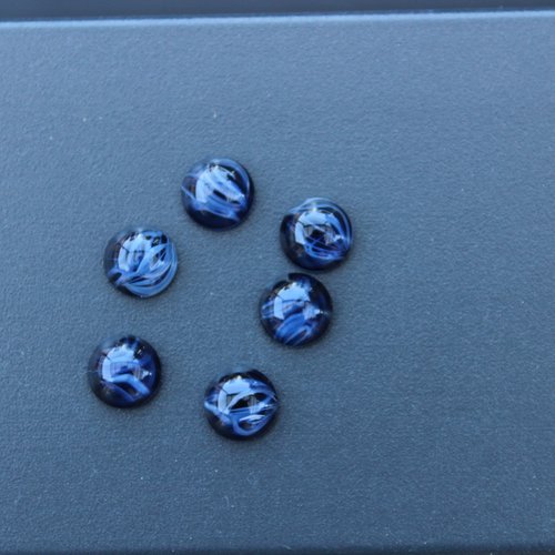 10 cabochons swarovski ronds 8 mm montana quartz unfoiled (art.2090/4)