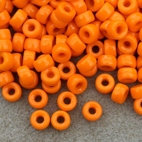 10 perles rondelles verre tchèque de 8x5 mm orange