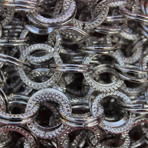 Chaine double anneaux de 14 mm métal argenté (20 cms)