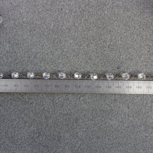 Chaine ronde de 7 mm swarovski (20 cms) crystal