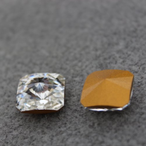 1 cabochon rivoli carré swarovski de 14 mm - crystal (art.4650)