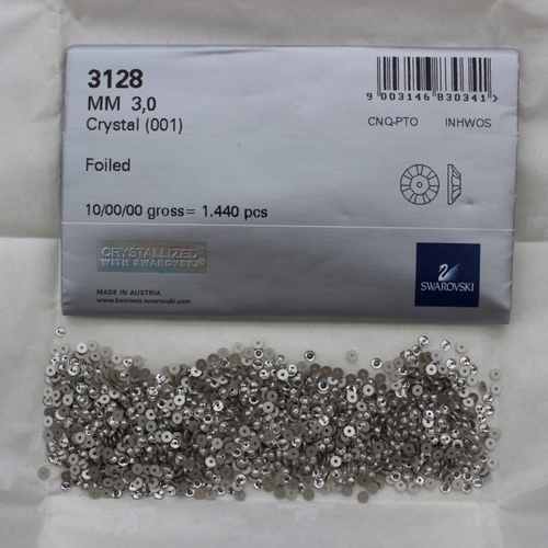 10 paillettes swarovski de 3 mm crystal foiled (art.3128)