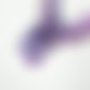 Pendentif carré violet pourpre ,pâte polymère, collier organza violet,  métal argenté