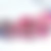 Serre-tête 2017 fleur et bouton tissu liberty rose et fuchsia fait main 