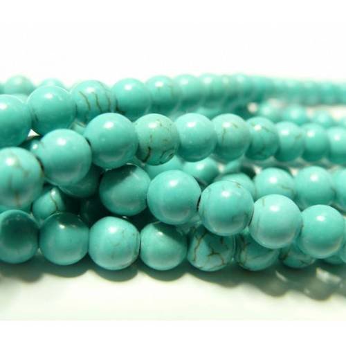 1 fil turquoise howlite 8mm