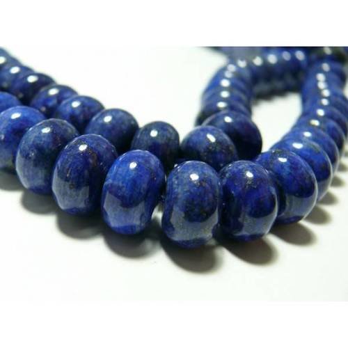 2 perles de lapis lazuli grade a rondelle 8 par 12mm