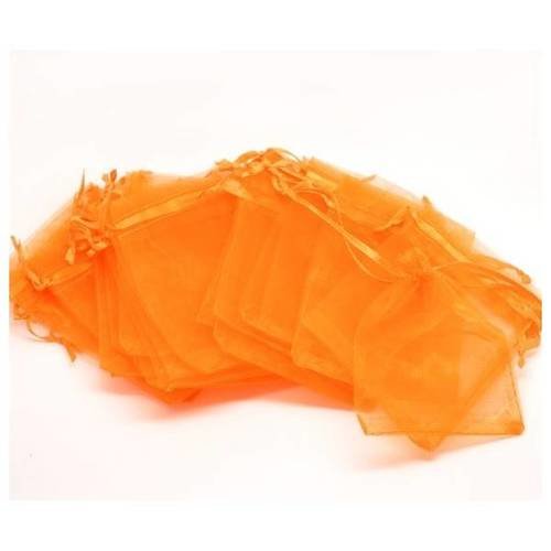 10 pochettes organza orange gm ( 120 par 160cm )