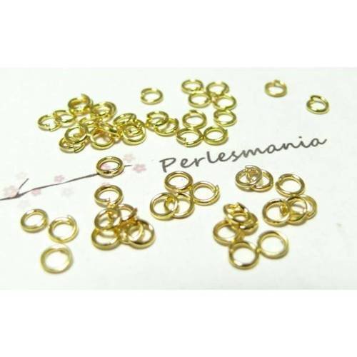 Apprêt bijoux 1000 anneaux 0,7 par 4 mm couleur or