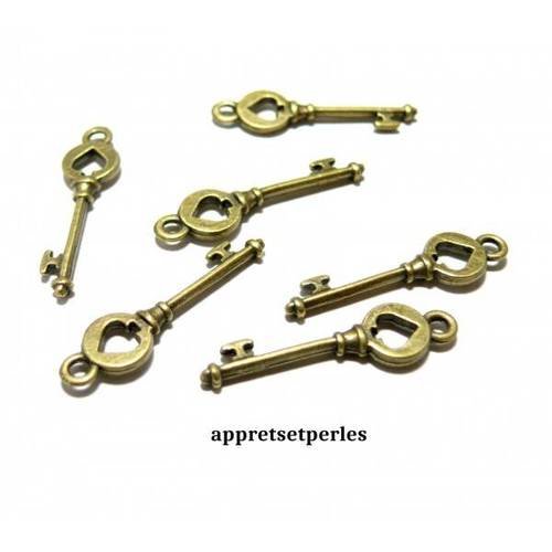 Apprêt bijoux 40 connecteur clé couronne 2d1510 bronze