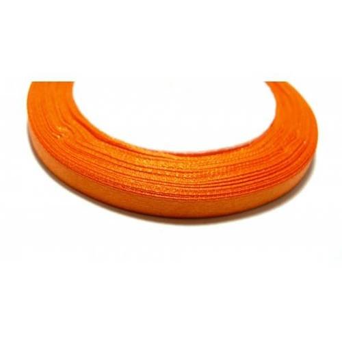 Apprêt mercerie:1 rouleau de 22 mètres ref 227 ruban satin orange foncé 6mm