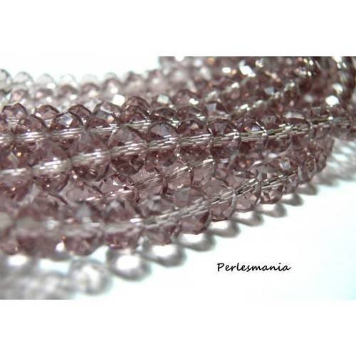 Accessoires bijoux: 20 perles rondelles 6 par 8mm cristal imitation 2j1343 facettée amethyste