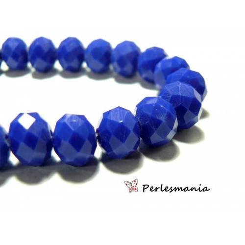 Perles pour bijoux: 10 rondelles 3 par 4mm cristal imitation 2j1654 bleu nuit facettée