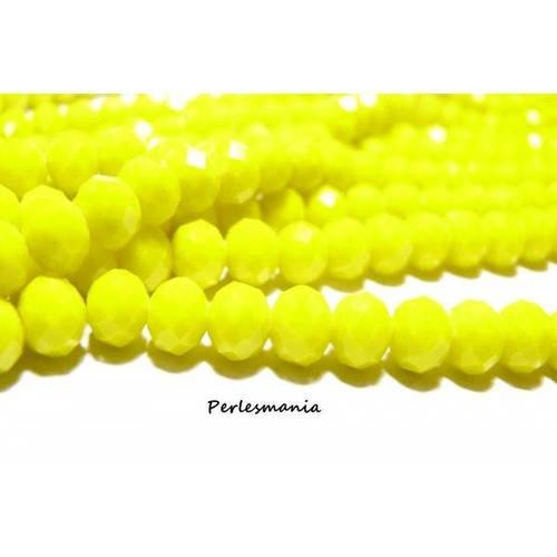 Perles pour bijoux: 20 rondelles 3 par 4mm verre 2j1872 jaune facettée