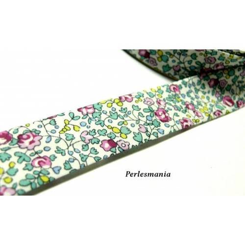 Fournitures mercerie: 1m ruban biais liberty 20mm b7015e