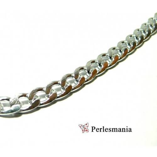 Fournitures pour bijoux: 1 mètre pk16317 grosse chaine maille argent platine