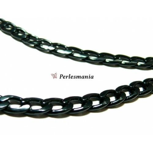 Fournitures pour bijoux: 1 mètre pk1469 grosse chaine maille noir