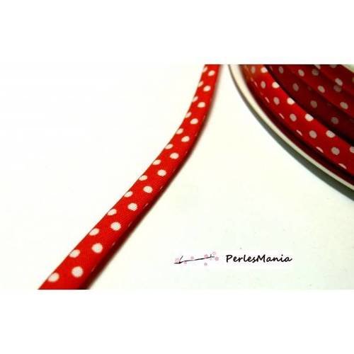 1 m ruban biais pois 7mm ref ff4046 collection 50 rouge mercerie pour bijoux
