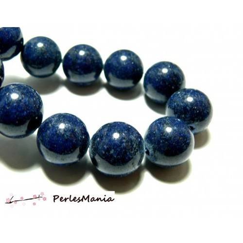 10 perles jade teintée 6mm bleu lapis lazuli pxs09 accessoire bijoux