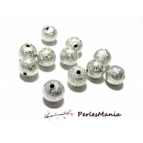 300 perles intercalaires p247 stardust granitees paillettes 4mm argent vif qualite