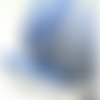 50cm ruban biais dentelle pois bleu indigo et blanc 12mm re 71486 couleur 28