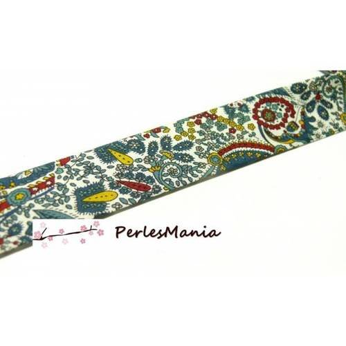 Fournitures mercerie: 1m ruban biais liberty style 70's 20mm b1030a