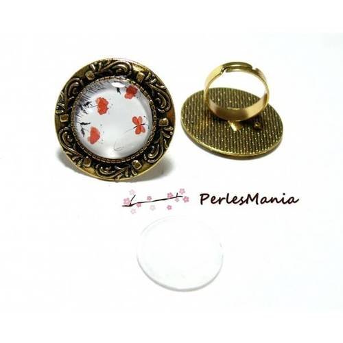 2 pièces: 1 bague arty volutes ref161 qualité 20mm vieil or et 1 cabochon