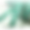 50cm cordon ruban biais dentelle pois vert lagon et blanc 12mm ref 71486 couleur 67