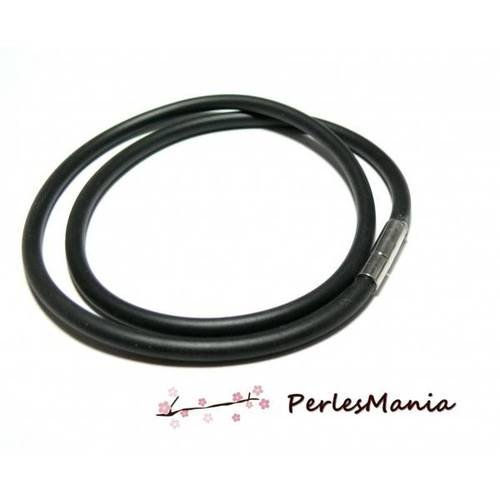 1 collier silicone noir 45 cm diamètre 4mm ref 49
