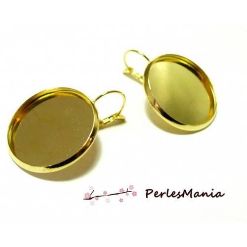 10 supports boucles d'oreille dormeuse qualité 20mm dore id 6337