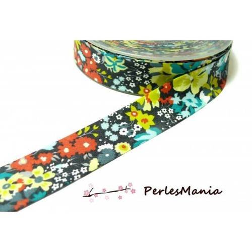 1m ruban biais liberty 20mm b3254e fleuri