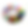 4 gros pompons breloque passementière suedine multicolore 30mm