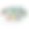 4 pendentifs verre facette rectangle 21mm argent ref 144 multicolore