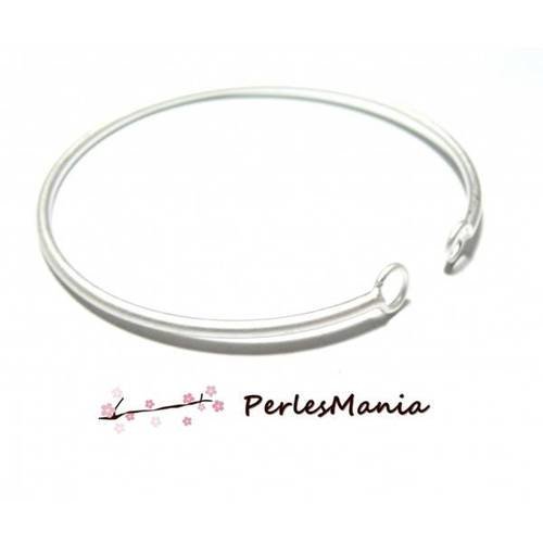 1 bracelet jonc rigide argent mat garanti sans nickel pm, diy