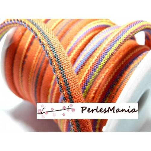 1m de cordon rond 60's diametre 6mm ton orange ref302