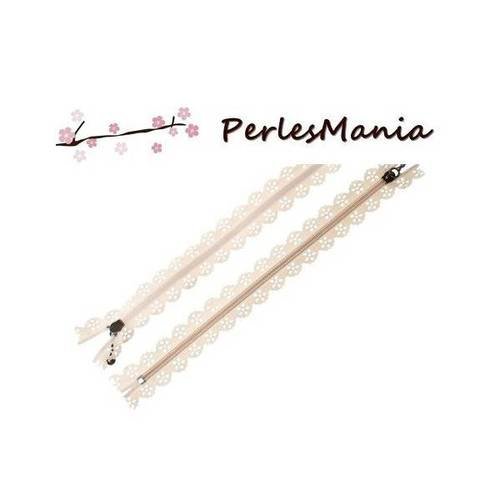 5 fermetures eclair dentelle avec zipper bronze beige 20mm, diy
