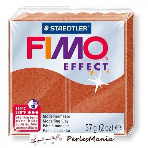 1 pain 56g pate polymère fimo effect cuivre metallise 8020-27