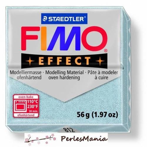 1 pain 56g pate polymère fimo effect argent paillete 8020-812, diy