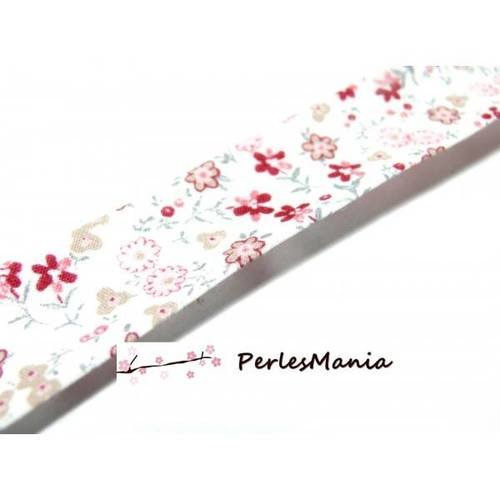 1m ruban biais liberty 18mm fleur 7600 couleur 76 , diy