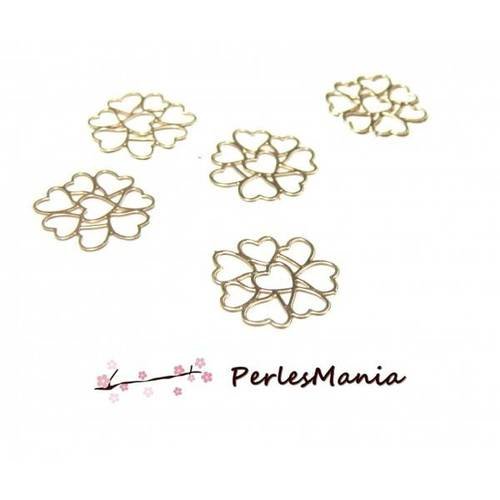 5 estampes pendentif filigrane multi coeur or rose 12 mm, diy
