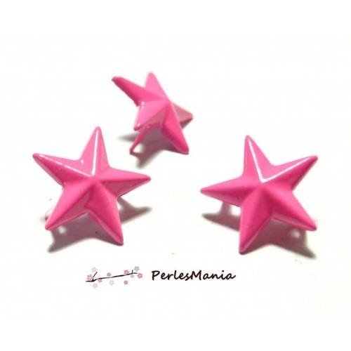Lot de 10 clous à griffes en étoile rose 16mm pour customisation, diy