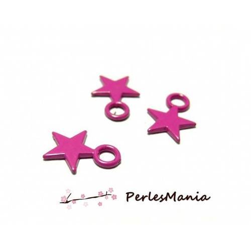 10 estampes pendentif petites etoile fuschia 7 mm, diy