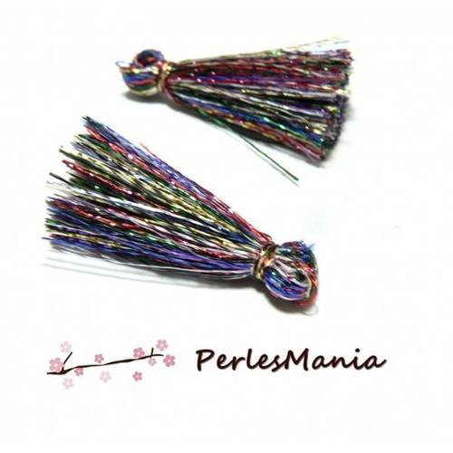 Environ 20 minin pompons breloque passementière multicolore pailleté h6484911 25mm